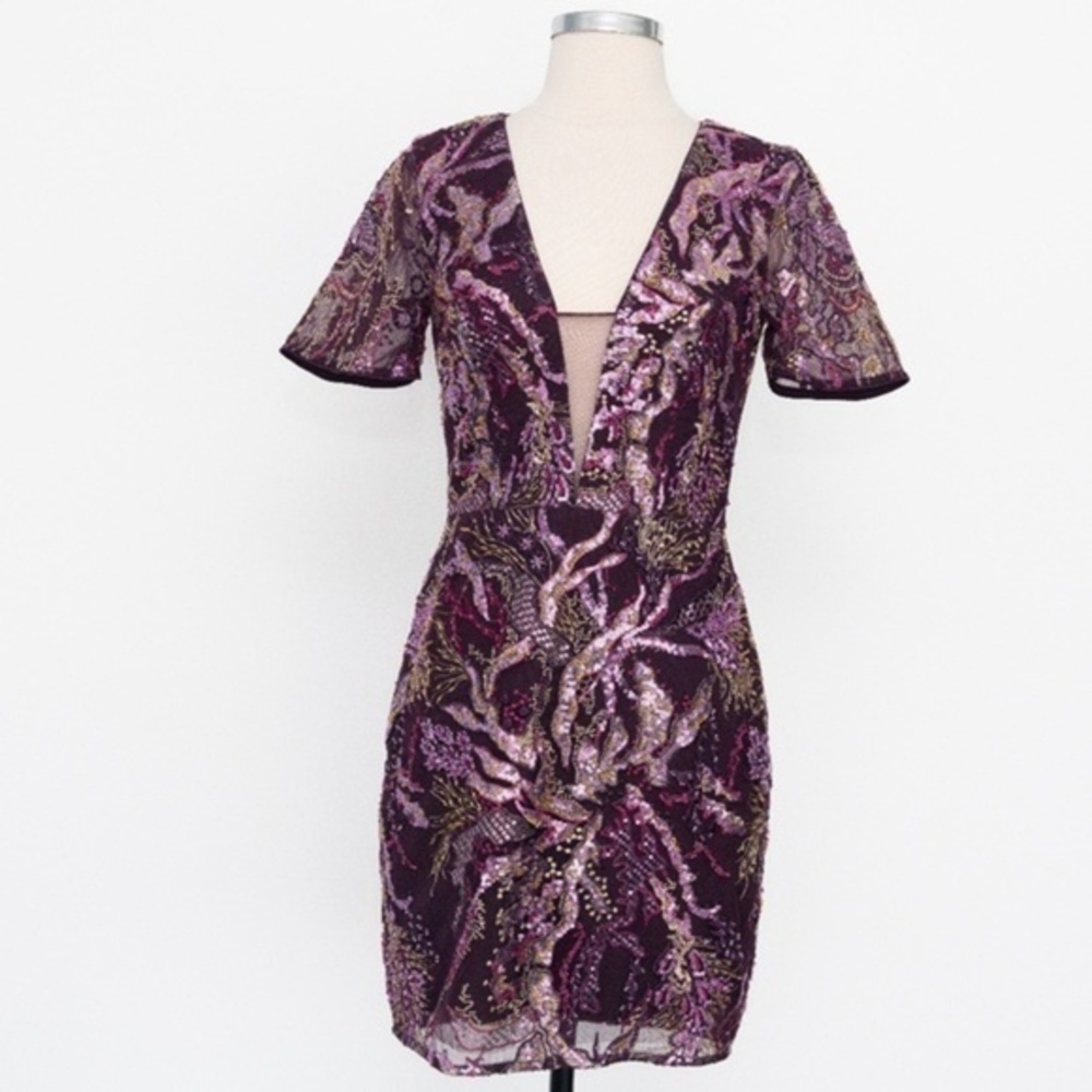 Dress The Population Floral Sequin Embroidery Mini‎ Dress - Picture 2 of 13